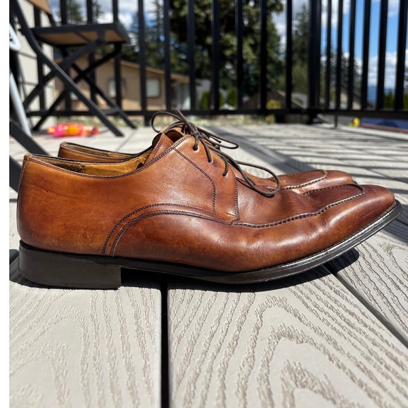 Magnanni Other - Magnanni Romelo Cognac Men's Size 11.5 M Lace Up Apron Toe Derby Shoes 13723